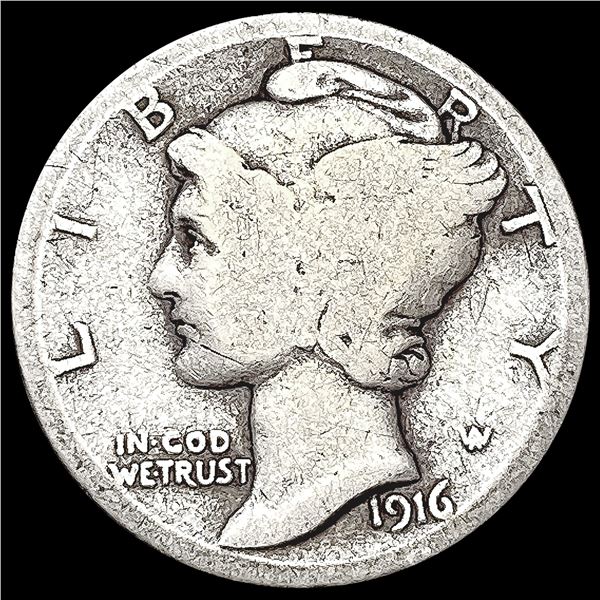 1916-D Mercury Dime NICELY CIRCULATED