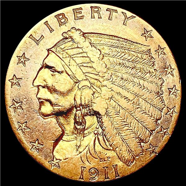 1911 $2.50 Gold Quarter Eagle NEARLY UNCIRCULATED