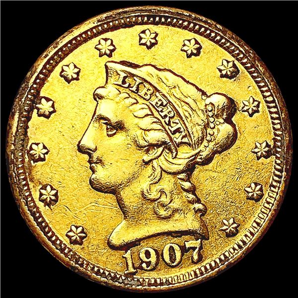 1907 $2.50 Gold Quarter Eagle CLOSELY UNCIRCULATED