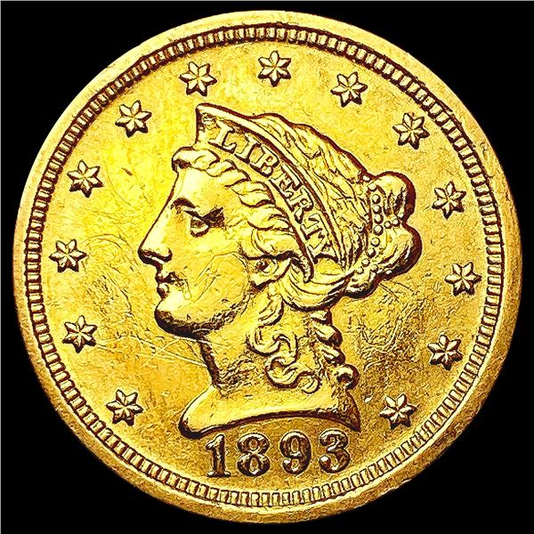 1893 $2.50 Gold Quarter Eagle CLOSELY UNCIRCULATED