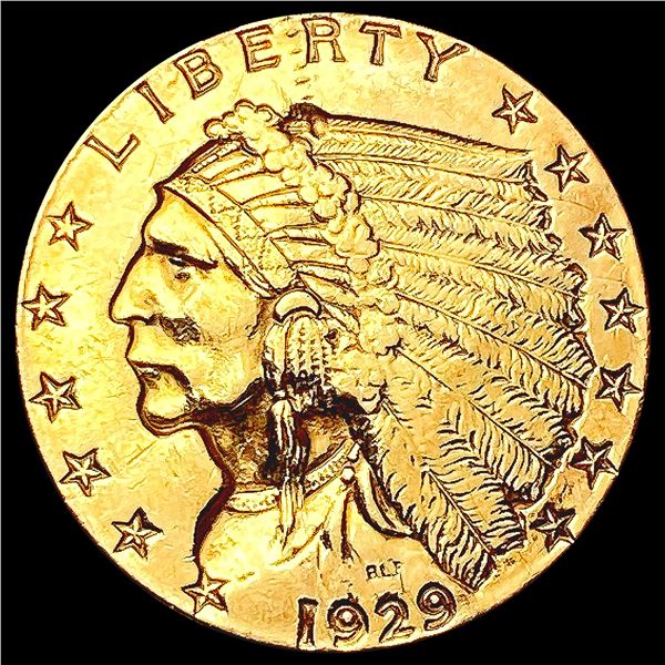 1929 $2.50 Gold Quarter Eagle CHOICE AU