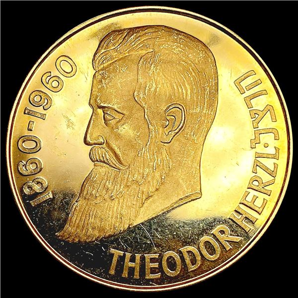 1960 Israel Herzl .463oz Gold Medal UNCIRCULATED