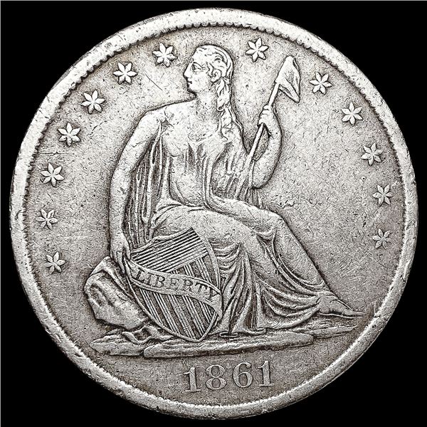 1861-S Seated Liberty Half Dollar LIGHTLY CIRCULAT