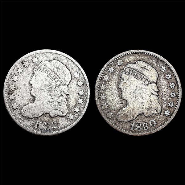 [2] Cab Bust Half Dimes [1830, 1832] HIGH GRADE