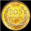 1945 Mexico .0482oz Gold 2 Pesos CHOICE BU