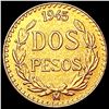 1945 Mexico .0482oz Gold 2 Pesos CHOICE BU