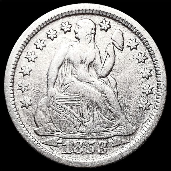 1853 Arws Seated Liberty Dime CLOSELY UNCIRCULATED