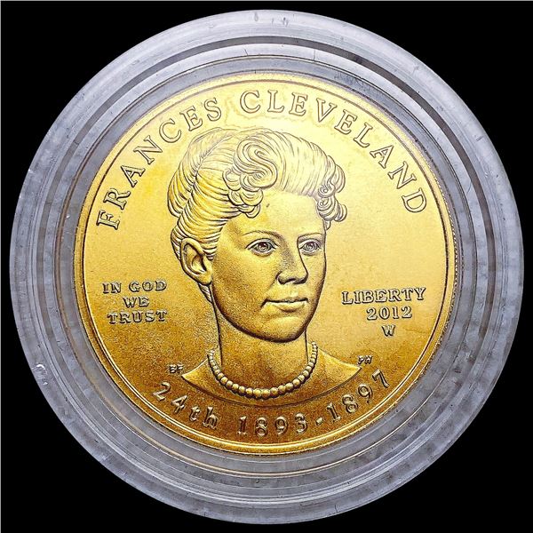 2012-W Frances Cleveland 1/2oz Gold $10 GEM PROOF