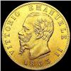 1863 Italy .1867oz Gold 20 Lire UNCIRCULATED