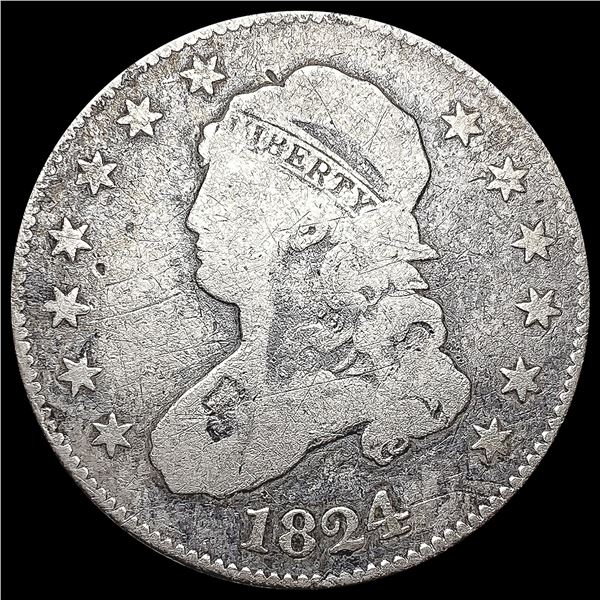 1824 Capped Bust Quarter NICELY CIRCULATED