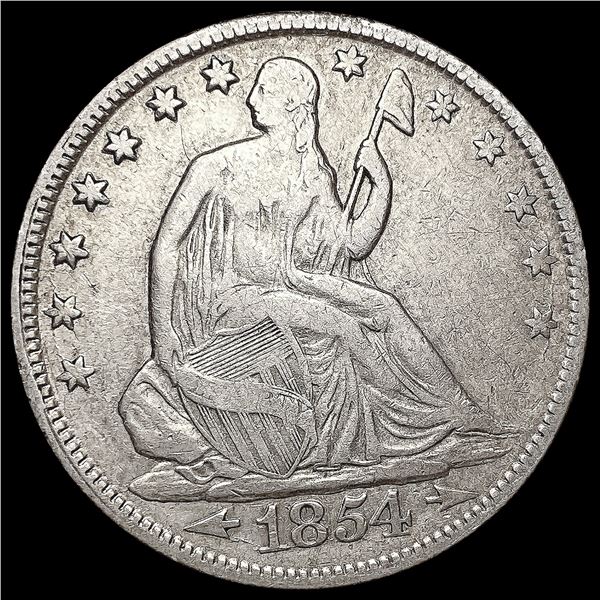 1854 Arws Seated Liberty Half Dollar NEARLY UNCIRC