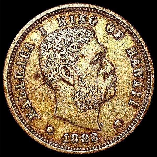 1883 Kingdom of Hawaii Dime NEARLY UNCIRCULATED
