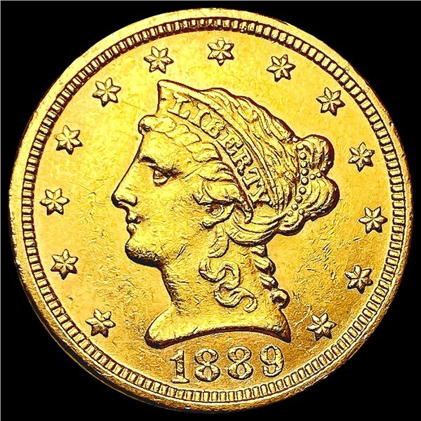 1889 $2.50 Gold Quarter Eagle CLOSELY UNCIRCULATED