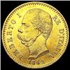 1882 Italy .1867oz Gold 20 Lire UNCIRCULATED