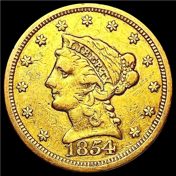 1854 $2.50 Gold Quarter Eagle NEARLY UNCIRCULATED