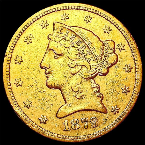 1879-S $5 Gold Half Eagle NEARLY UNCIRCULATED