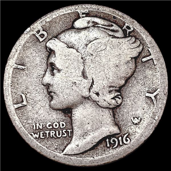 1916-D Mercury Dime NICELY CIRCULATED