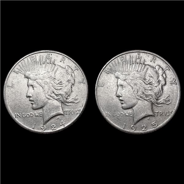 [2] Peace Silver Dollars [1924-S, 1925-S] CLOSELY
