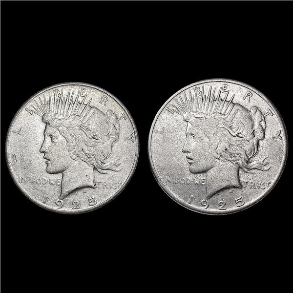 [2] 1925-S Peace Silver Dollars CLOSELY UNCIRCULAT