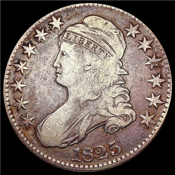 1825 Capped Bust Half Dollar LIGHTLY CIRCULATED