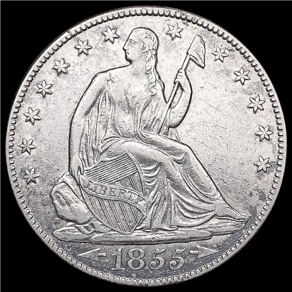 1855-O Arws Seated Liberty Half Dollar NEARLY UNCI