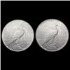 Image 2 : [2] Peace Silver Dollars [1924-S, 1927] CLOSELY UN
