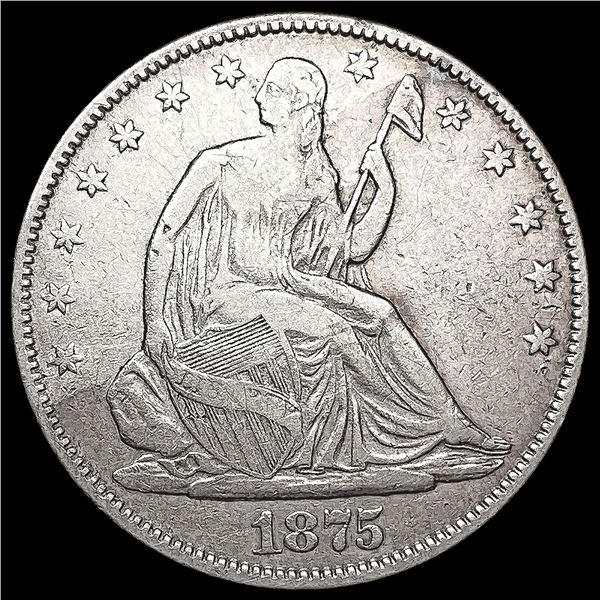 1875 Seated Liberty Half Dollar NICELY CIRCULATED