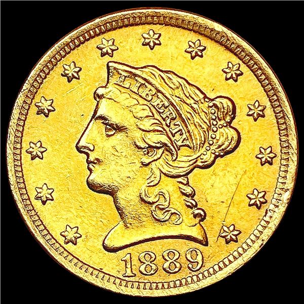 1889 $2.50 Gold Quarter Eagle CLOSELY UNCIRCULATED