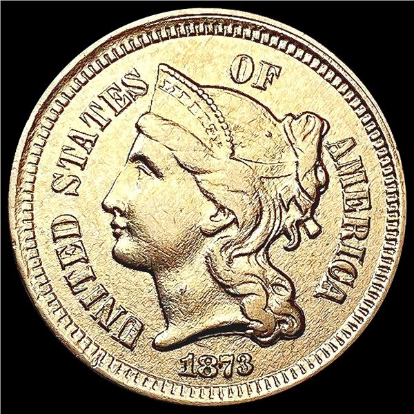1873 Open 3 Nickel Three Cent CLOSELY UNCIRCULATED