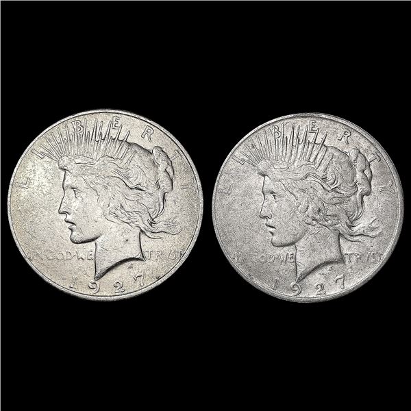[2] Peace Silver Dollars [1927, 1927-D] CLOSELY UN