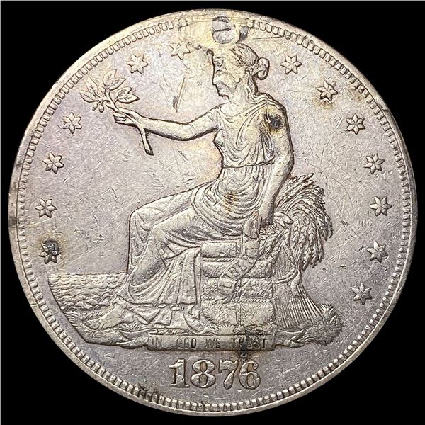 1876-CC Silver Trade Dollar NEARLY UNCIRCULATED