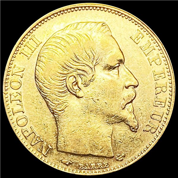 1858-A France .1867oz Gold 20 Francs CLOSELY UNCIR