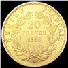 Image 2 : 1858-A France .1867oz Gold 20 Francs CLOSELY UNCIR