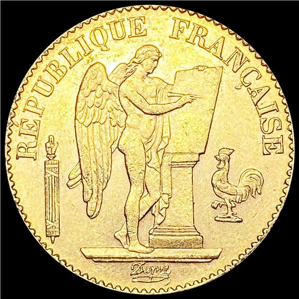 1891-A France .1867oz Gold 20 Francs NEARLY UNCIRC