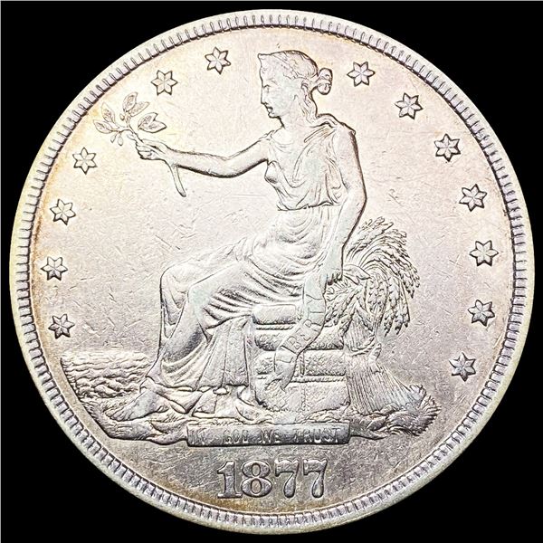 1877 Silver Trade Dollar NEARLY UNCIRCULATED