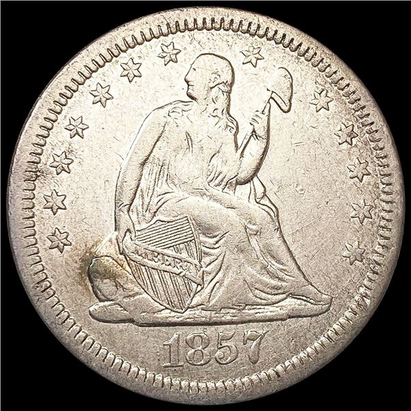 1857-O Seated Liberty Quarter NEARLY UNCIRCULATED