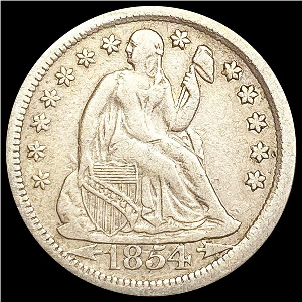 1854-O Arws Seated Liberty Dime LIGHTLY CIRCULATED