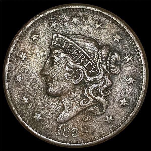 1838 Classic Head Large Cent ABOUT UNCIRCULATED