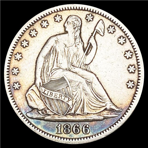 1866-S Seated Liberty Half Dollar CLOSELY UNCIRCUL