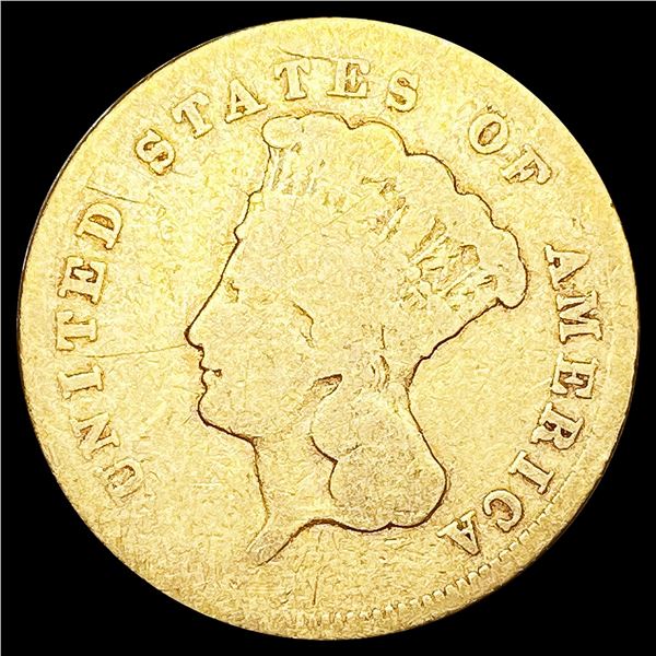 1856-S $3 Gold Piece NICELY CIRCULATED