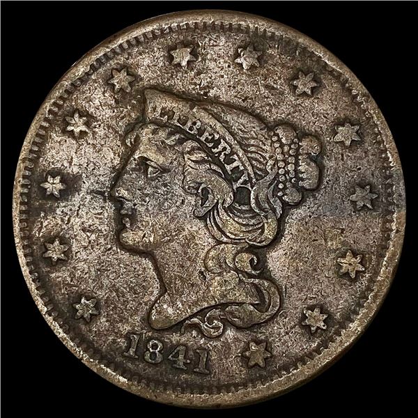 1841 Braided Hair Large Cent NEARLY UNCIRCULATED