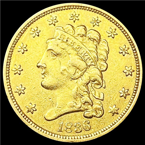 1836 $2.50 Gold Quarter Eagle LIGHTLY CIRCULATED