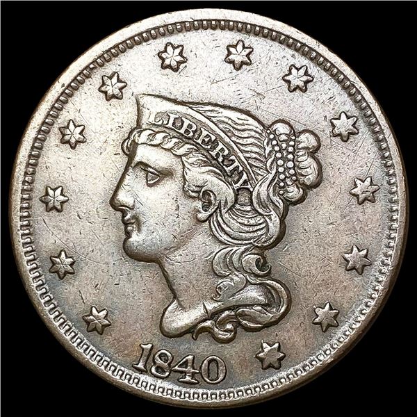 1840 Braided Hair Large Cent CLOSELY UNCIRCULATED