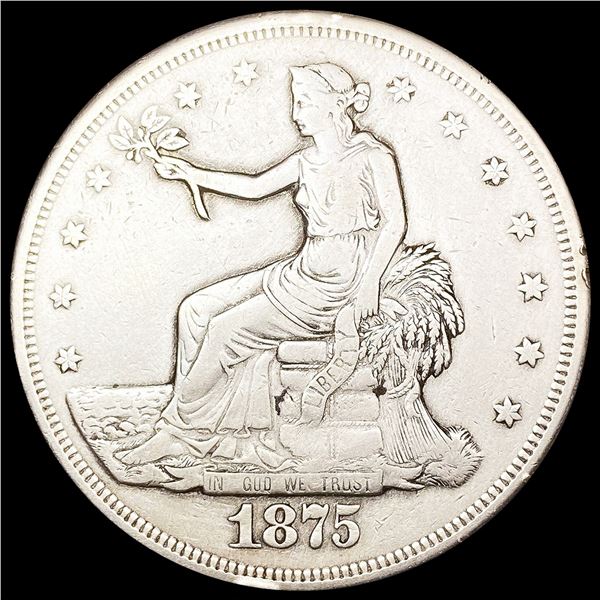 1875-S Silver Trade Dollar NICELY CIRCULATED