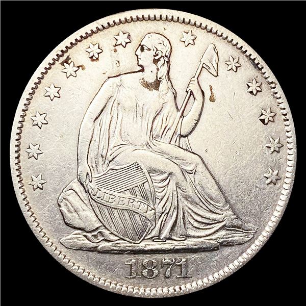 1871-S Seated Liberty Half Dollar CLOSELY UNCIRCUL