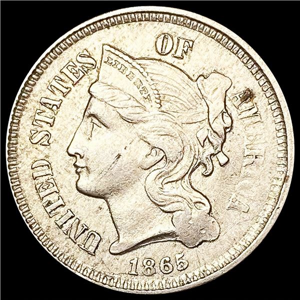 1865 Nickel Three Cent CLOSELY UNCIRCULATED