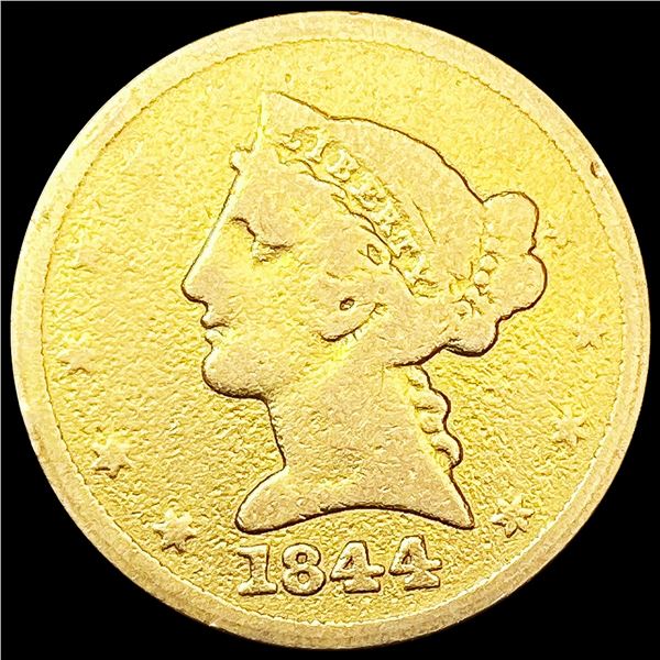 1844 $5 Gold Half Eagle NICELY CIRCULATED