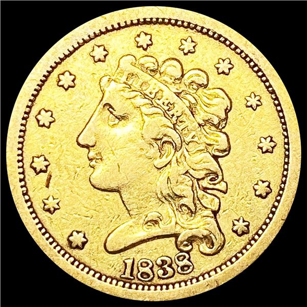 1838 $2.50 Gold Quarter Eagle LIGHTLY CIRCULATED