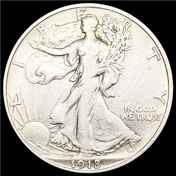1918-D Walking Liberty Half Dollar LIGHTLY CIRCULA