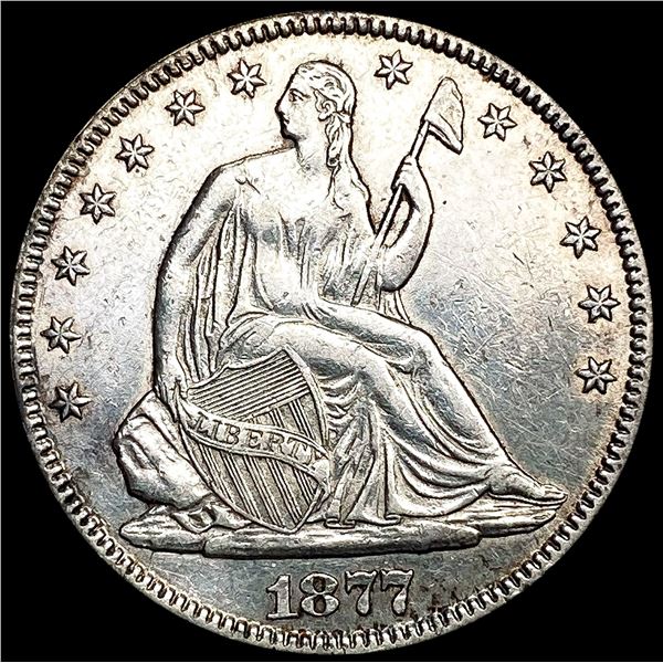 1877 Seated Liberty Half Dollar CLOSELY UNCIRCULAT